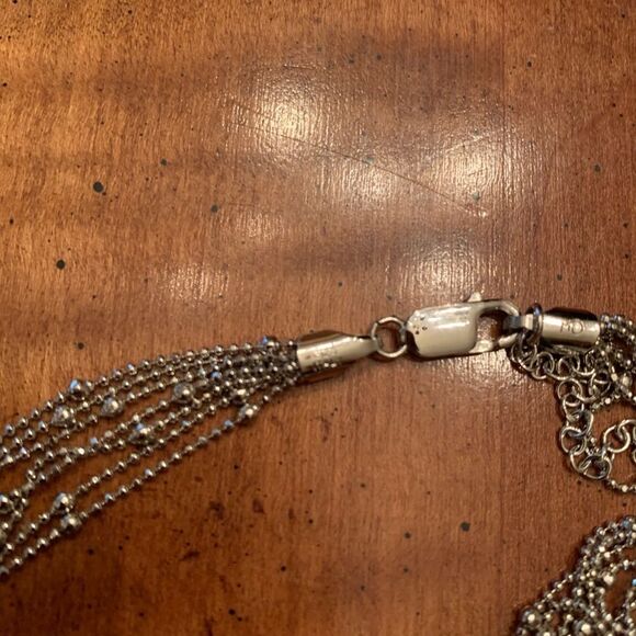 NEW Italian Sterling Silver 6 Strand Bead Necklace - Picture 3 of 6